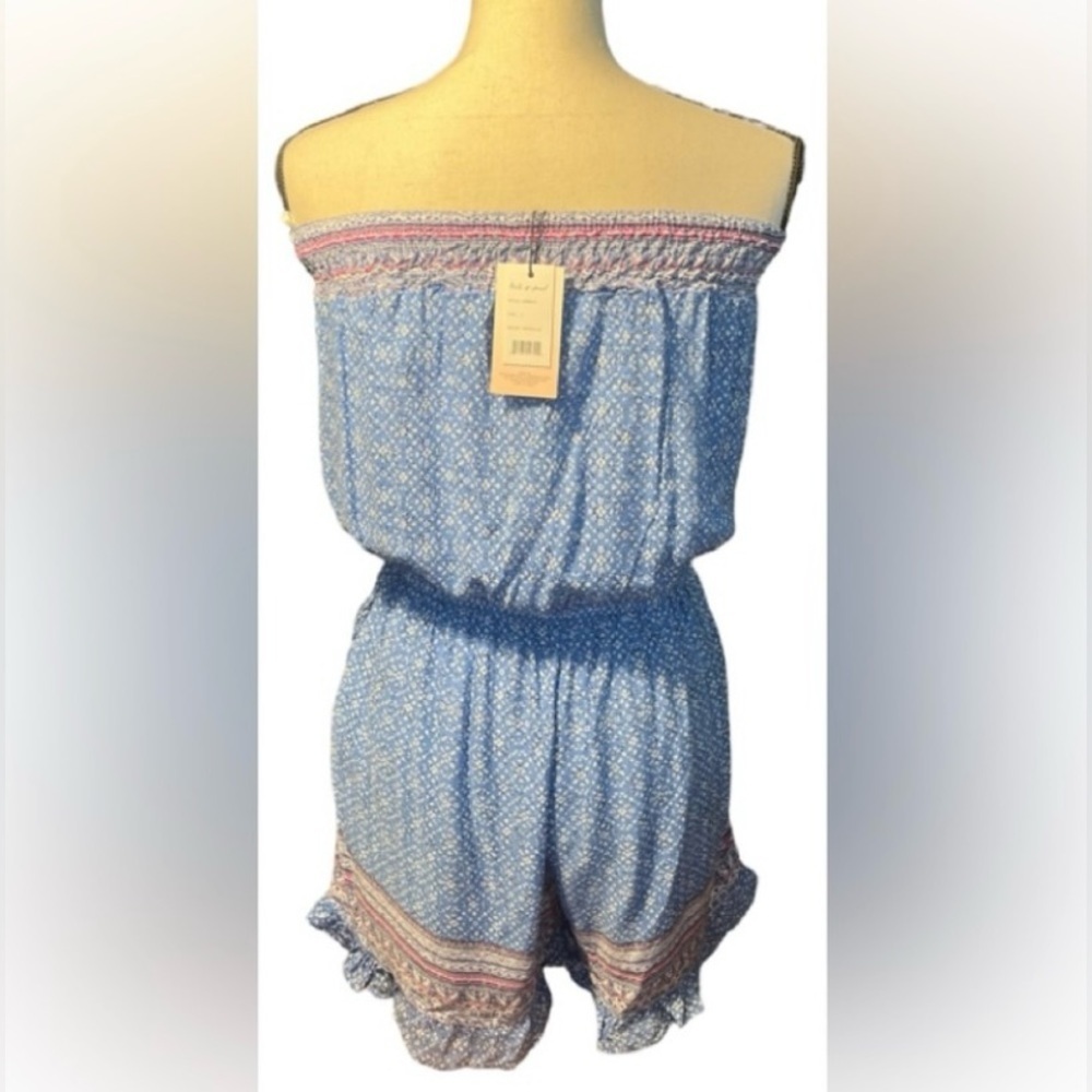KIWI + PUNCH Vista Blue Strapless Short Romper Size Large NWT - Picture 2 of 14